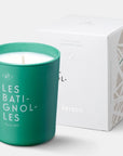 Kerzon Fragranced Candle – Les Batignolles candle and packaging side by side