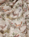 Fable England A Night's Tale - Grey Woodland Scene Lightweight Scarf - Closeup of product design