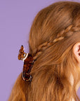Coucou Suzette Dachshund Hair Claw - Product shown in models hair