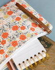 Gingiber Peppy Petals Zipper Pouch - Product shown filled with notebook and pens