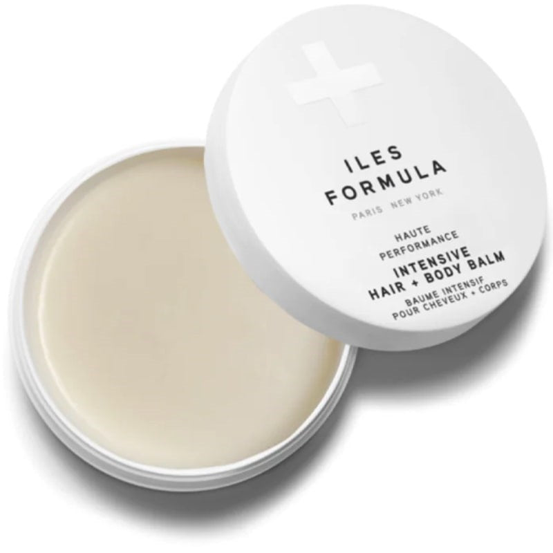 Iles Formula Intensive Hair + Body Balm - Overhead shot of product with lid off