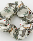 Fable England A Night's Tale - Grey Woodland Scene Scrunchie + Bow Set - Scrunchie shown on white background
