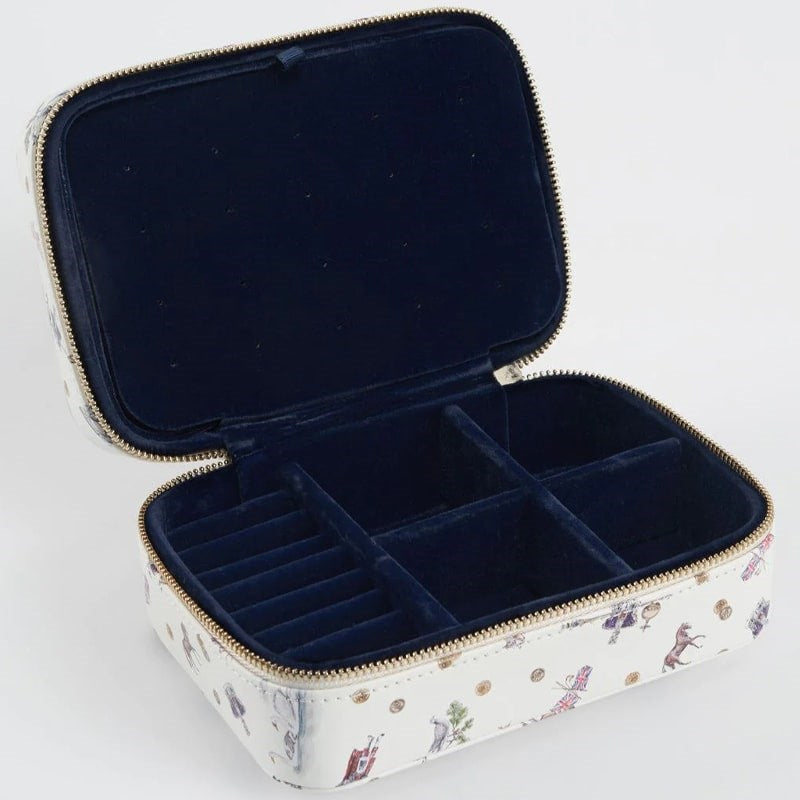 Fable England Large Eve Jewelry Box – Royal Ditsy - open box showing inside detail