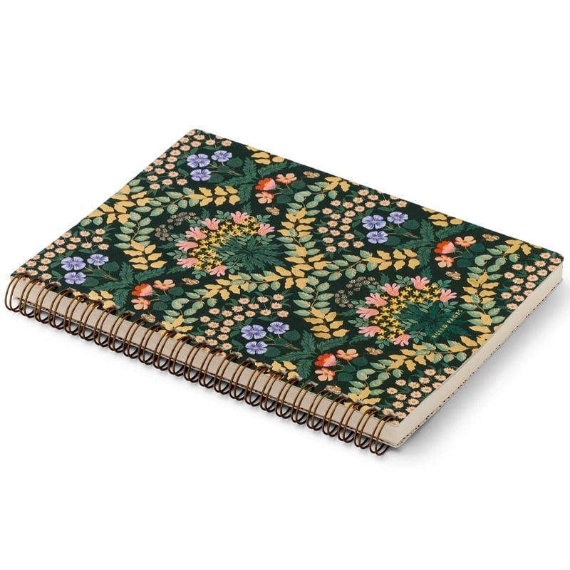 Rifle Paper Co. Bramble Trellis Spiral Notebook - Product shown laying flat on white background