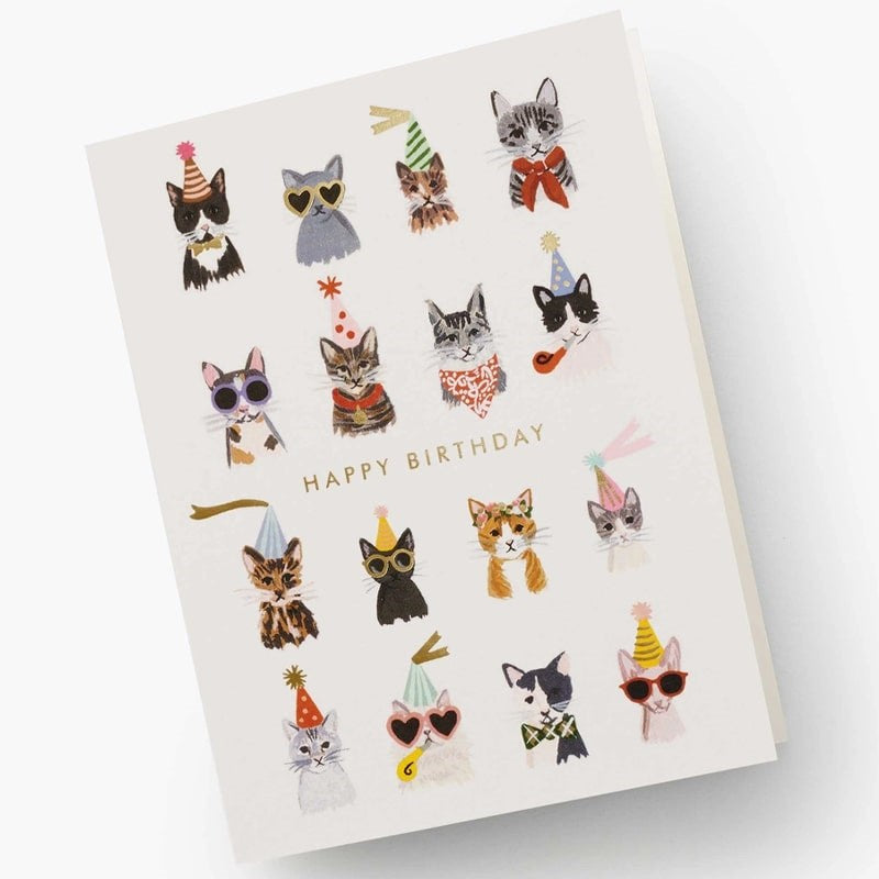 Rifle Paper Co. Cool Cats Birthday Card - Product shown on white background
