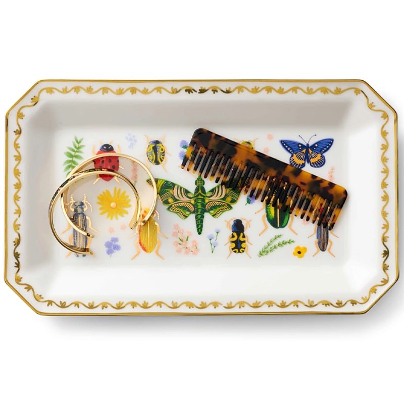 Rifle Paper Co. Curio Large Catchall Tray - Product shown with comb and jewelry