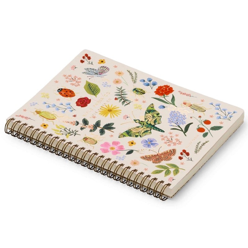 Rifle Paper Co. Curio Spiral Notebook - Product shown laying flat on white background