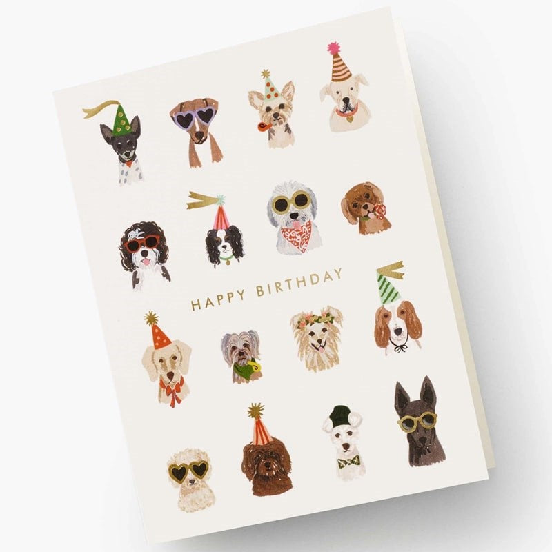 Rifle Paper Co. Party Pups Birthday Card - Product shown on white background