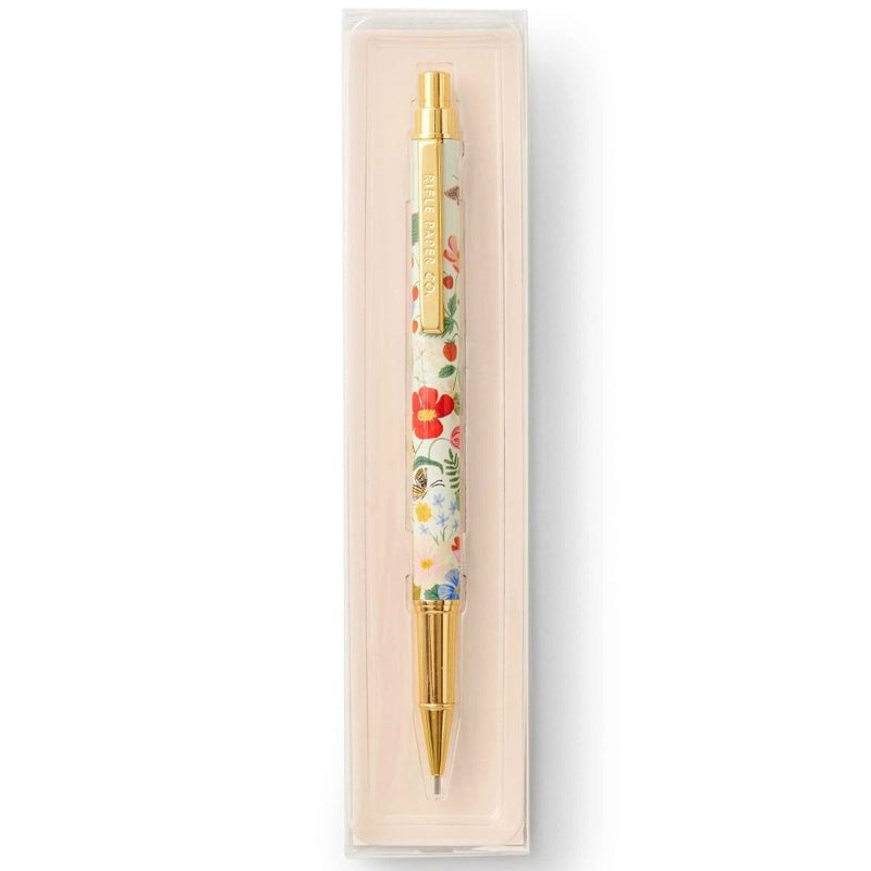 Rifle Paper Co. Strawberry Fields Mechanical Pencil - Product shown in packaging