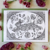 Mackenzie Myrick Studio Through the Poppies Greeting Card - life style shot of card on top of envelope with flowers
