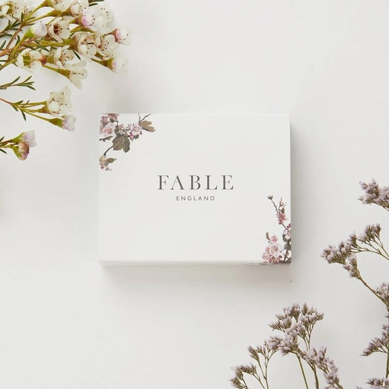 Fable England Enamel Corgi Brooch- Product box shown on white background