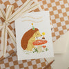 Botanica Paper Co. Hedgehog Birthday Card - Product shown on checkered background