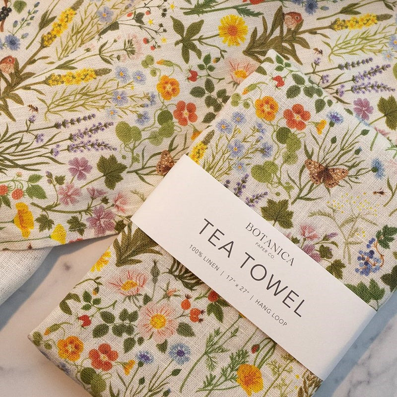 Botanica Paper Co. Botanist Tea Towel - Product shown in packaging