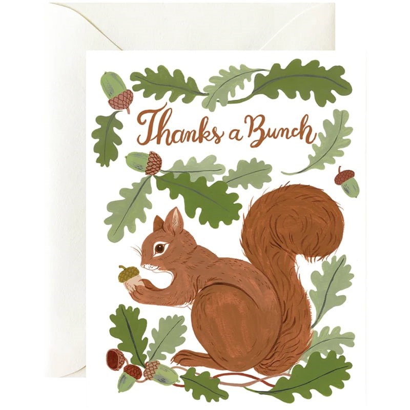 Botanica Paper Co. Squirrel Thank you Card