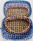 Baggu Packing Cube Set - Wavy Gingham  - open cases
