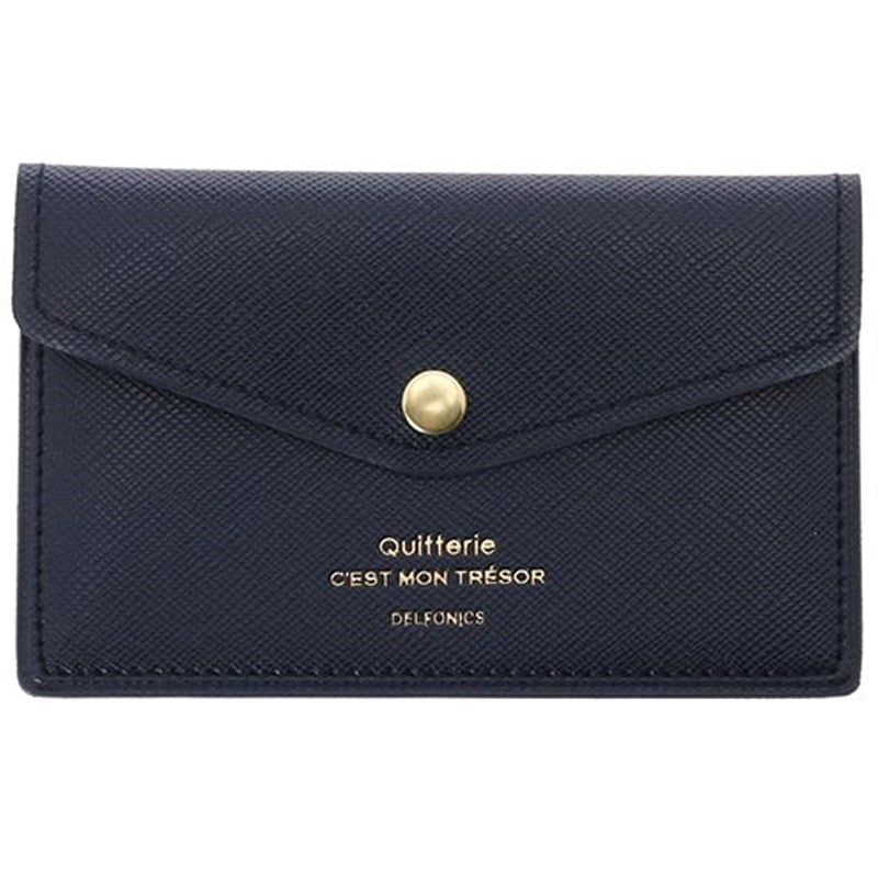 Delfonics Quitterie Card Case with Snap - Dark Blue