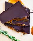 Wildwood Chocolate Rosemary Caramel - Product shown broken into pieces