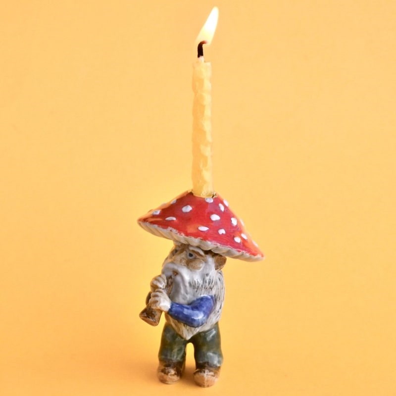 Camp Hollow Mushroom Gnome Cake Topper - (1 pc)