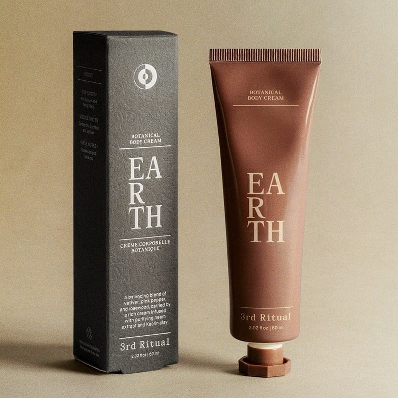 3rd Ritual Earth Botanical Body Cream - Product shown next to box