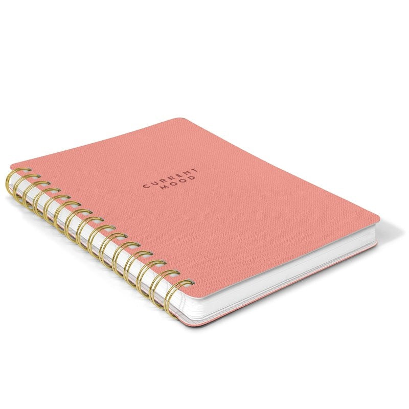 Studio Oh! Agatha Notebooks - Current Mood Coral Pink - angle view of notebook