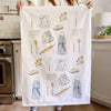 Emily Lex Studio Baking Tea Towel - model holding tea towel showing design