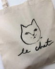 My Little Belleville Le Chat Tote Bag - detail view of tote bag graphic