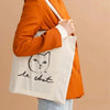 My Little Belleville Le Chat Tote Bag - model with bag on shoulder