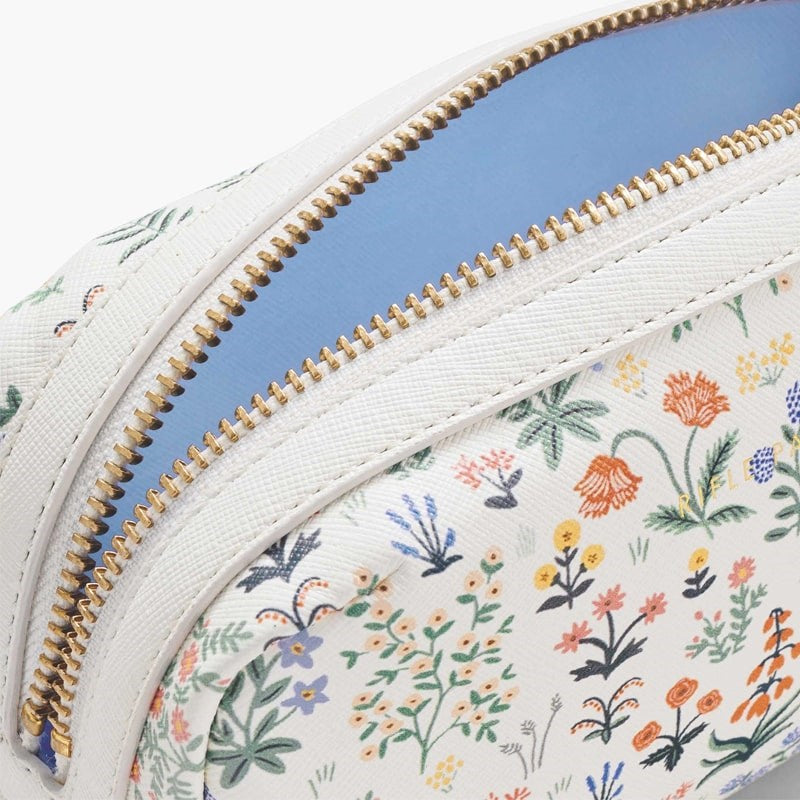 Rifle Paper Co. Menagerie Garden Small Cosmetic Pouch- Closeup of product zipper
