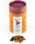 La Sablesienne 1670 Citrus Infusion Tea - packaging above loose leaf tea