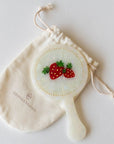Tiepology Eco Vintage Strawberry Farm Makeup Mirror with Pouch - Product shown with pouch