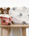 Rose in April Panda Toiletry Bag - Beige - Product shown on top of stool