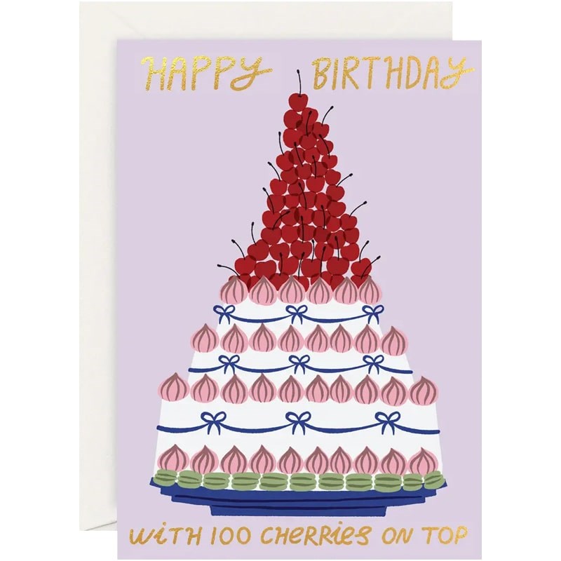 Wrap 100 Cherries Happy Birthday Greeting Card