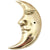 Brass Incense Holder Moon with Face