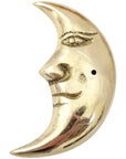 FERN Brass Incense Holder Moon with Face