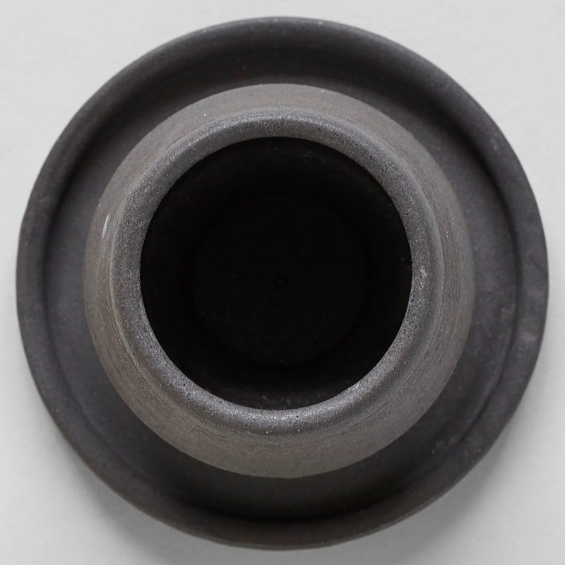 Bloomist Stoneware Match Strike with Tray - Black - Overhead shot of product