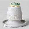 Bloomist Stoneware Match Strike with Tray - Grey - Product shown filled with matches