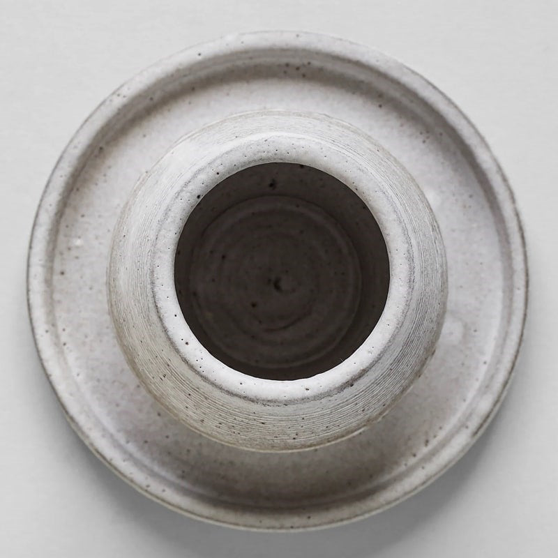 Bloomist Stoneware Match Strike with Tray - Grey - Overhead shot of product