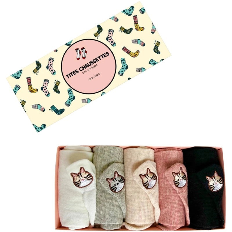 Tites Chaussettes Lot Chaussettes Languette Chat - Cat Whisker Socks ( 5 pcs)