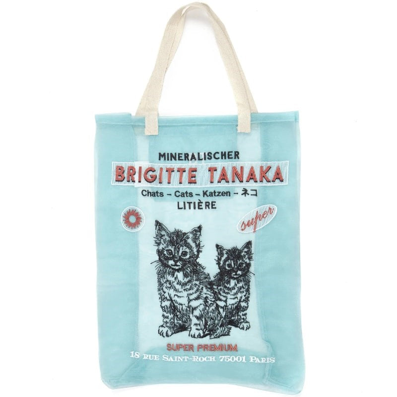 Brigitte Tanaka Organza Embroidery Cat Bag