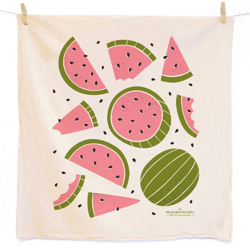 The Neighborgoods Mint & Melon Dish Towel Set - Melon towel