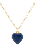 Kris Nations Enamel Heart Locket - Cobalt Blue