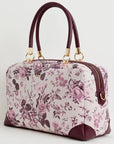 Fable England Large Bowling Bag - Plum Rambling Floral - Product shown on white background