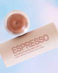 Pink House Organics Lip Tint - Espresso - top view of lip balm and side view of cap