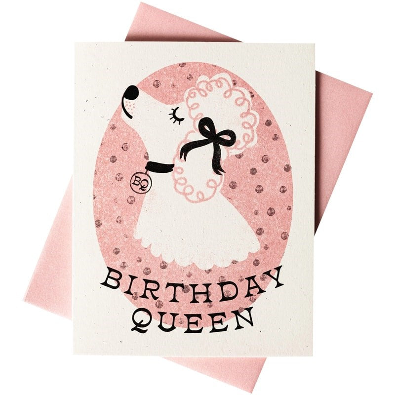 Bromstad Printing Co. Birthday Queen Dog Risograph Greeting Card