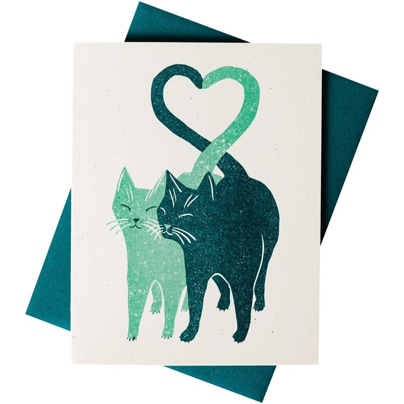 Bromstad Printing Co. Love Cats Risograph Greeting Card