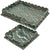 Marbled Scalloped Tray Set - Green