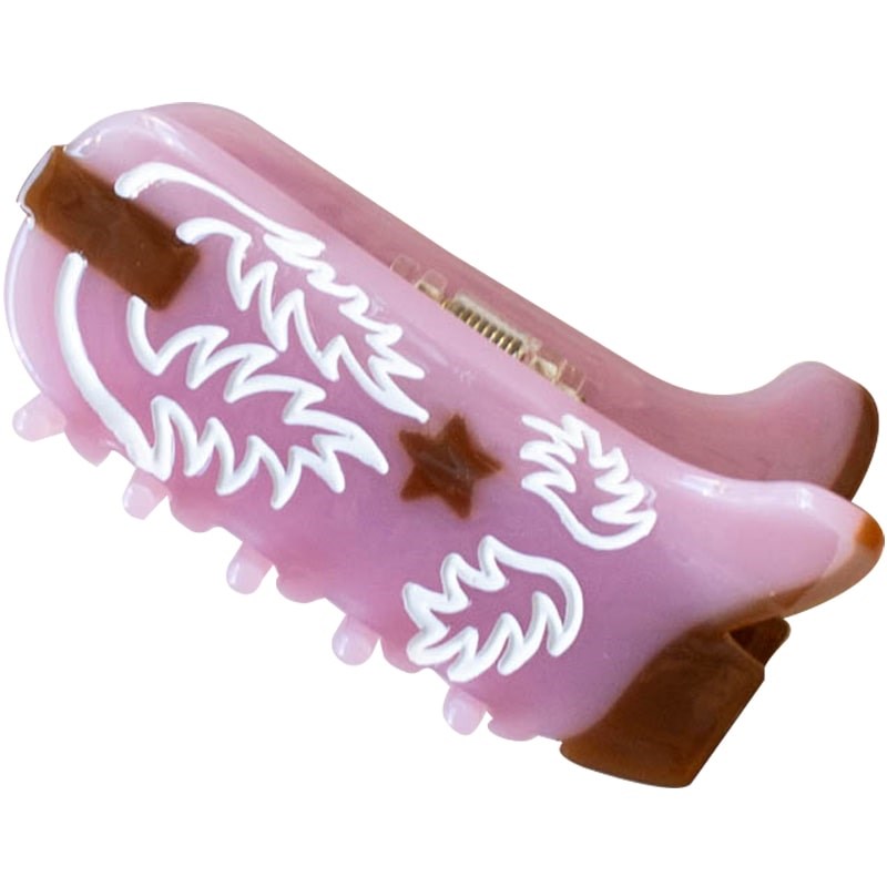 Tiepology Eco Western Boots Hair Claw Clip - Mauve