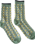 Tiepology Little Daisy Diamond Shape Socks - Warm Sage