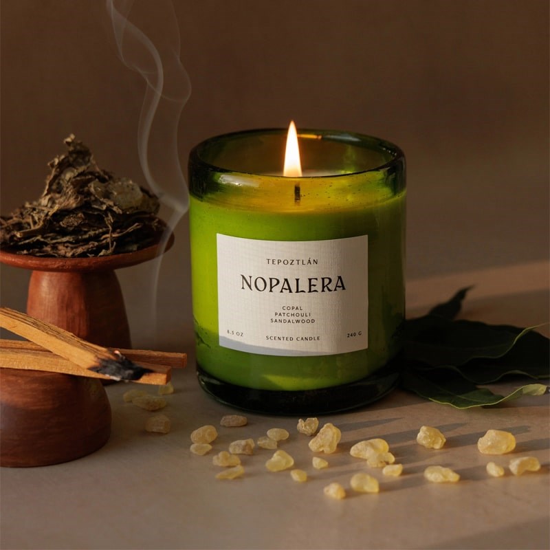 Nopalera Tepoztlan Candle - Product shown lit