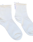 Tiepology Romantic Ribbon Pearl Socks - Ivory (1 pair)